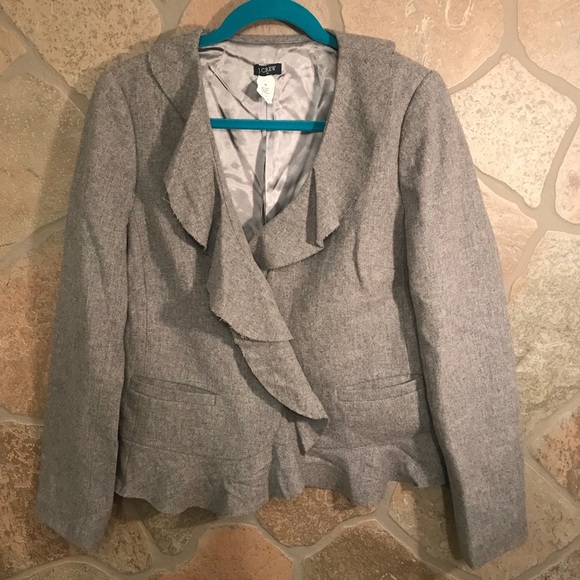 J. Crew Factory Jackets & Blazers - J.Crew ruffle hem wool jacket. Size 10. Item 29143